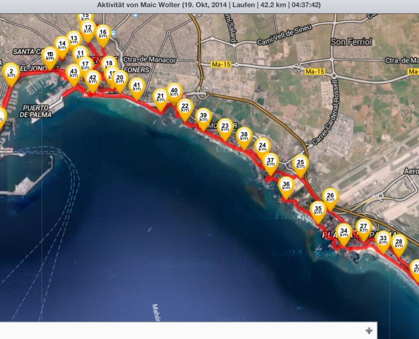 Strecke Mallorca-Marathon 2014