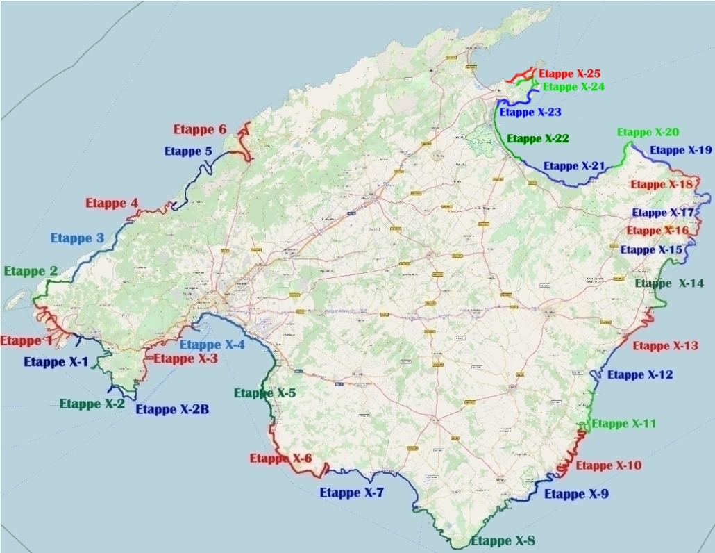 Karte Mallorca Umrundung 2018-2023