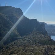 Blick vom Cap Ferrutx nach Betlem, Mallorca